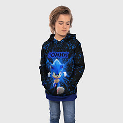 Толстовка-худи детская Sonic молнии, цвет: 3D-синий — фото 2