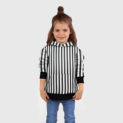 Толстовка-худи детская Полоски - Битлджус, цвет: 3D-черный — фото 2