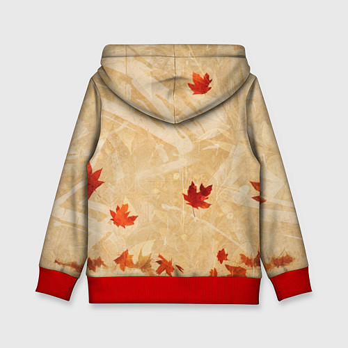 Детская толстовка Осенний лисёнок в шарфе / 3D-Красный – фото 2