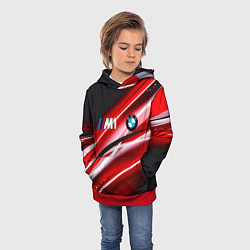 Толстовка-худи детская BMW sport line steel, цвет: 3D-красный — фото 2