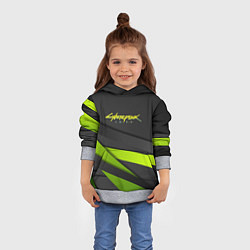 Толстовка-худи детская Cyberpunk 2077 stripes line, цвет: 3D-меланж — фото 2