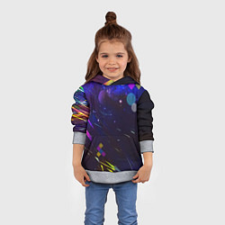 Толстовка-худи детская Космическая геометрия, цвет: 3D-меланж — фото 2