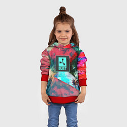 Толстовка-худи детская RUST geometry color, цвет: 3D-красный — фото 2