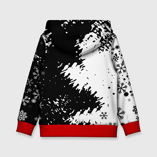 Детская толстовка Ведьмак снежинки / 3D-Красный – фото 2