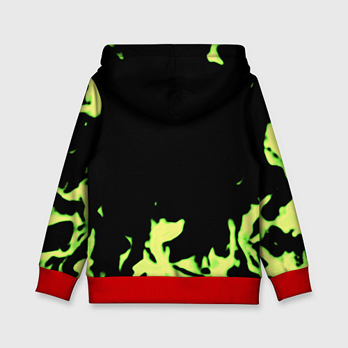 Детская толстовка Doom кислотное лого огонь / 3D-Красный – фото 2