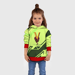 Толстовка-худи детская Valentinos geometry steel, цвет: 3D-красный — фото 2