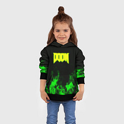 Толстовка-худи детская Doom кислотное лого огонь, цвет: 3D-черный — фото 2