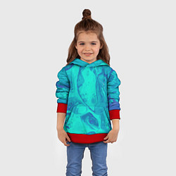 Толстовка-худи детская Эффект размытых красок, цвет: 3D-красный — фото 2