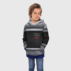 Толстовка-худи детская Audi metal texture, цвет: 3D-синий — фото 2