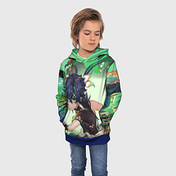 Толстовка-худи детская Kinich Genshin Impact, цвет: 3D-синий — фото 2