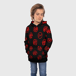 Толстовка-худи детская Twenty one pilots rose pattern, цвет: 3D-черный — фото 2