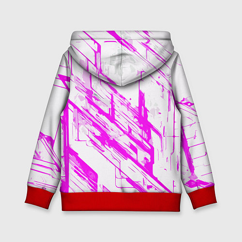 Детская толстовка Розовые полосы на белом фоне / 3D-Красный – фото 2