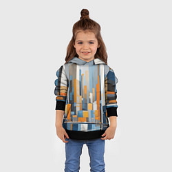 Толстовка-худи детская Архитектура город живопись, цвет: 3D-черный — фото 2