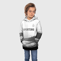 Толстовка-худи детская Sporting - white gradient посередине, цвет: 3D-черный — фото 2