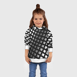 Толстовка-худи детская Металлическая текстура авто, цвет: 3D-белый — фото 2