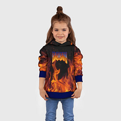 Толстовка-худи детская Doom fire steel logo, цвет: 3D-синий — фото 2