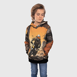 Толстовка-худи детская Байкер в движении, цвет: 3D-черный — фото 2