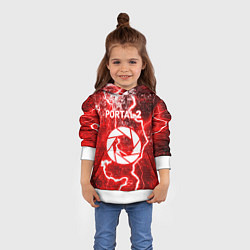 Толстовка-худи детская Portal брызги красок шторм, цвет: 3D-белый — фото 2