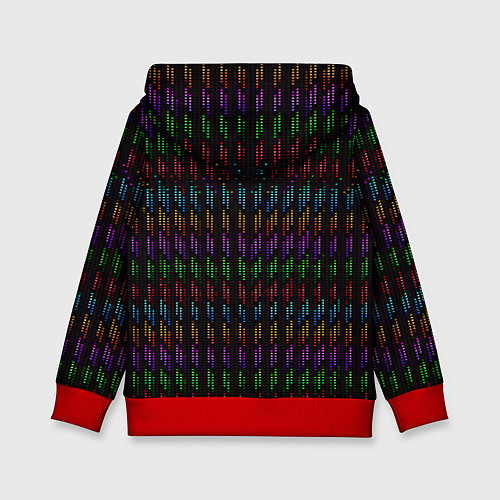 Детская толстовка Разноцветные точки на чёрном фоне / 3D-Красный – фото 2