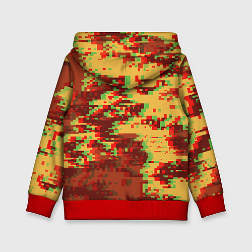 Детская толстовка Doom камуфляж глитч / 3D-Красный – фото 2