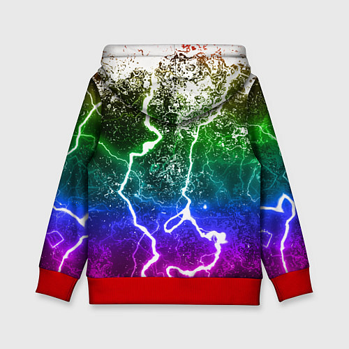 Детская толстовка Wartunder неоновые брызги красок / 3D-Красный – фото 2