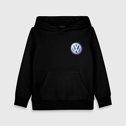 Толстовка-худи детская Volkswagen logo auto, цвет: 3D-черный