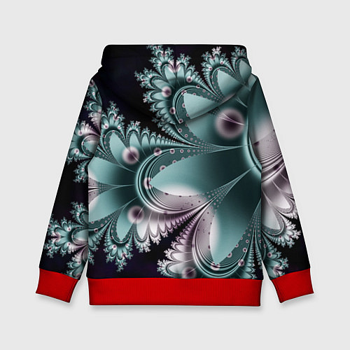 Детская толстовка Фракталы узорный стиль / 3D-Красный – фото 2
