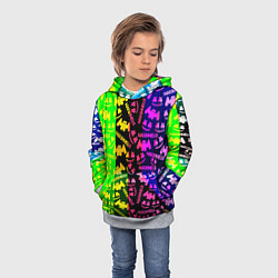 Толстовка-худи детская Marshmello pattern neon steel, цвет: 3D-меланж — фото 2