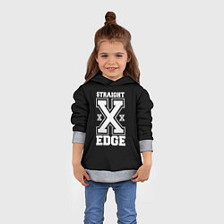 Толстовка-худи детская Straight edge SXE, цвет: 3D-меланж — фото 2