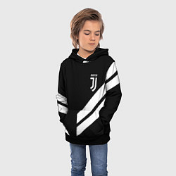 Толстовка-худи детская Juventus line white, цвет: 3D-черный — фото 2