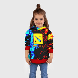 Толстовка-худи детская Dota 2 огненный стиль, цвет: 3D-красный — фото 2