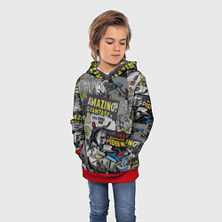 Толстовка-худи детская Spider-man comics, цвет: 3D-красный — фото 2