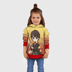 Толстовка-худи детская Гарри Поттер мультяшный с метлой, цвет: 3D-красный — фото 2