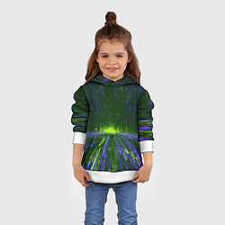Толстовка-худи детская Абстрактный путь в зелёный портал, цвет: 3D-белый — фото 2