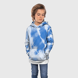 Толстовка-худи детская Синий тай дай, цвет: 3D-белый — фото 2