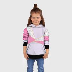 Толстовка-худи детская Геометрическая абстракция с треугольниками и пятни, цвет: 3D-черный — фото 2
