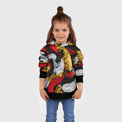 Толстовка-худи детская Яркий змеиный паттерн, цвет: 3D-черный — фото 2