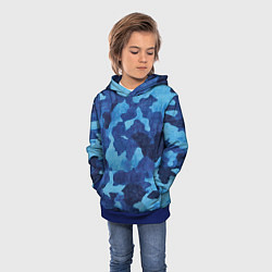 Толстовка-худи детская Синий камуфляж, цвет: 3D-синий — фото 2