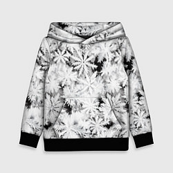 Толстовка-худи детская Рождественский мороз на стекле, цвет: 3D-черный