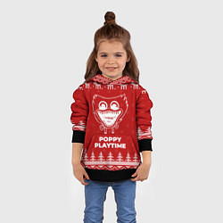 Толстовка-худи детская Новогодний Poppy Playtime с оленями, цвет: 3D-черный — фото 2
