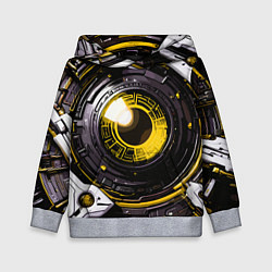 Толстовка-худи детская Жёлтая сфера киберпанк, цвет: 3D-меланж