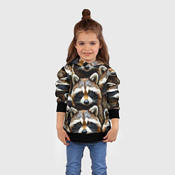 Толстовка-худи детская Енотики, цвет: 3D-черный — фото 2