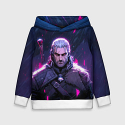 Толстовка-худи детская Geralt - neon rain, цвет: 3D-белый