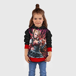 Толстовка-худи детская Harley Quinn, цвет: 3D-красный — фото 2