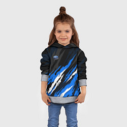 Толстовка-худи детская Субару - черно-синий, цвет: 3D-меланж — фото 2