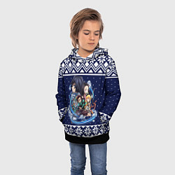 Толстовка-худи детская Demon slayer sweater, цвет: 3D-черный — фото 2