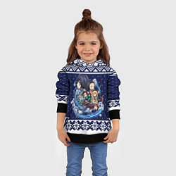 Толстовка-худи детская Demon slayer sweater, цвет: 3D-черный — фото 2
