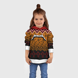 Толстовка-худи детская Metallica christmas ugly sweater, цвет: 3D-белый — фото 2