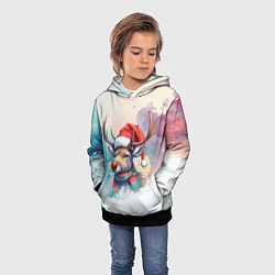 Толстовка-худи детская Новогодний олень, цвет: 3D-черный — фото 2