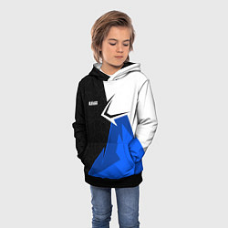 Толстовка-худи детская Блюлок - бело-синей спорт, цвет: 3D-черный — фото 2